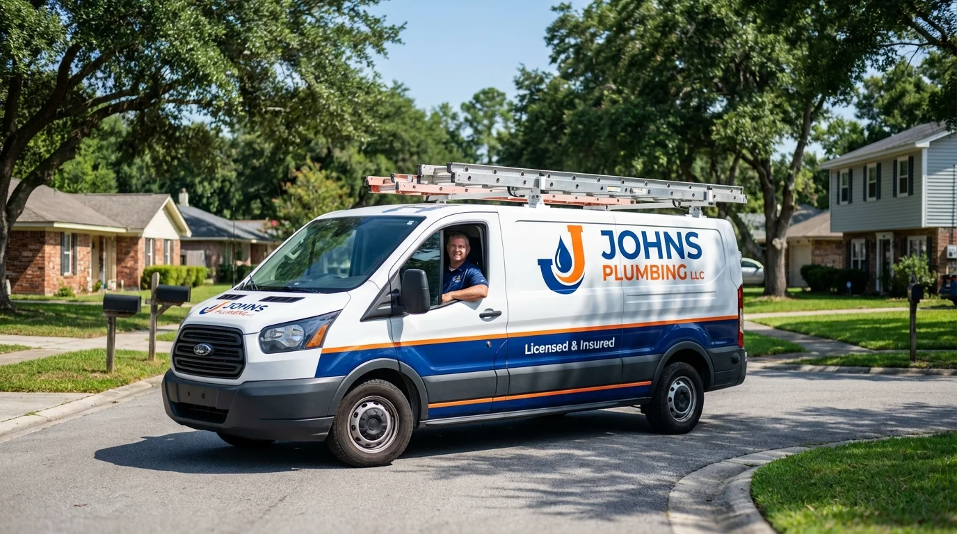 Johns Plumbing LLC service van in Piedmont, OK