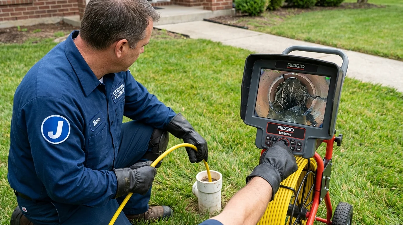Sewer camera inspection being performed by Johns Plumbing LLC in Piedmont
